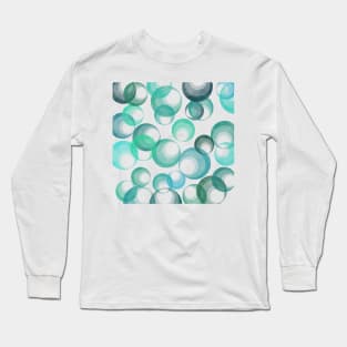 Soap Bubbles | Blue Underwater Bubbles Long Sleeve T-Shirt